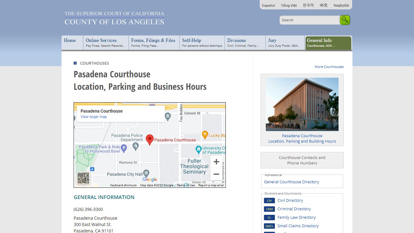 Contacts and Locations - LA Court - Los Angeles County Superior Court